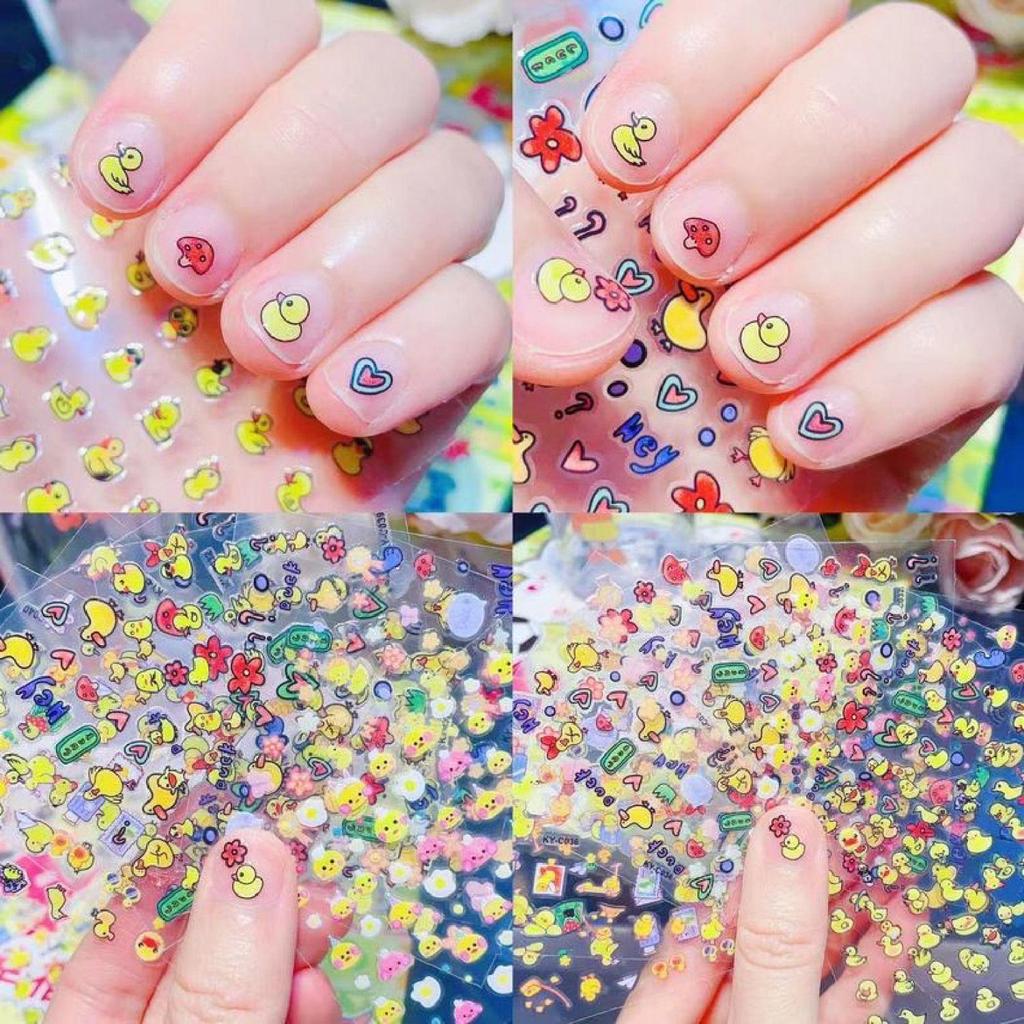 Vattentäta Nagelklistermärken med Tecknade Figurer för Barn - Söta Prinsess- & Kaninmotiv för Barn