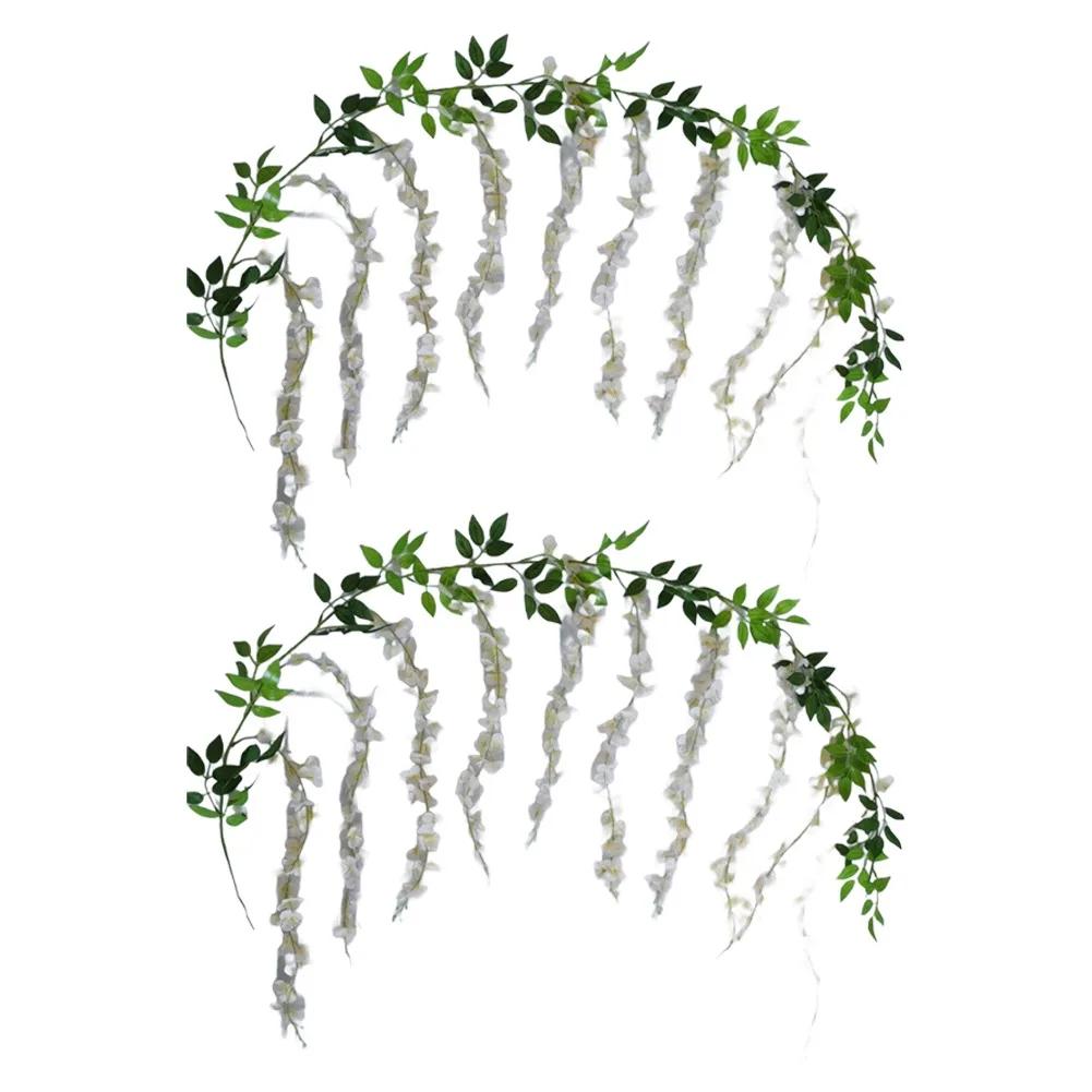 2 Artificial Wisteria Flower Vines for Elegant Home and For Wedding Decor Long Lasting Silk Material for All Occasions