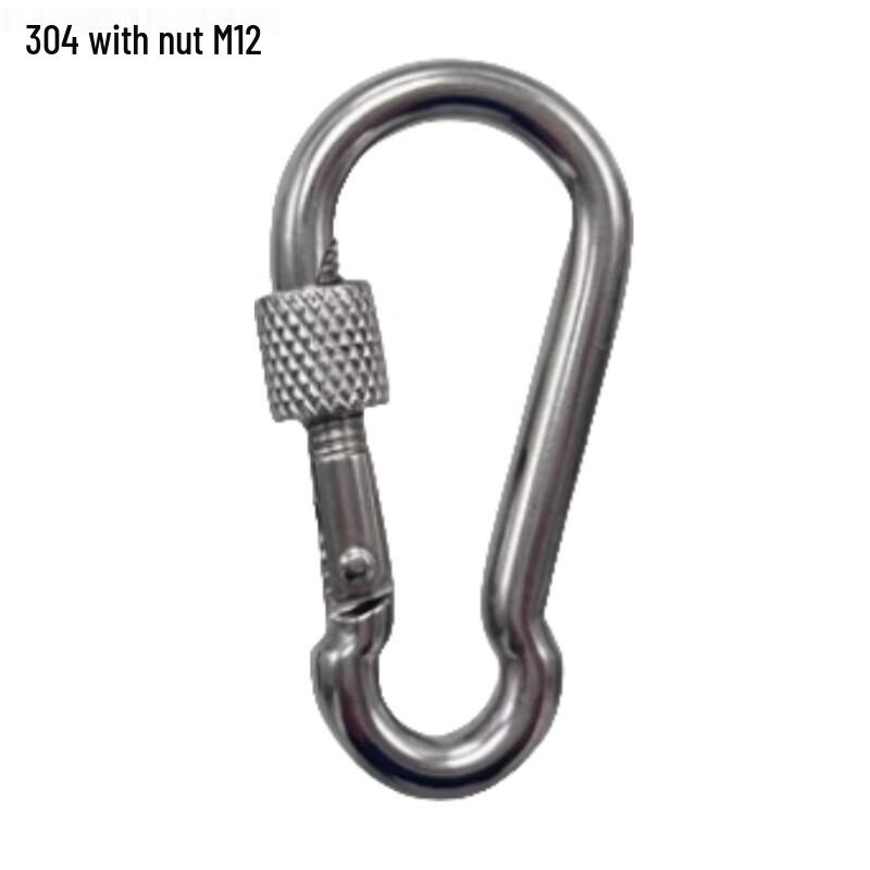 UOSU 304 Stainless Steel Gourd-Shaped Carabiner Spring Hook with Nut