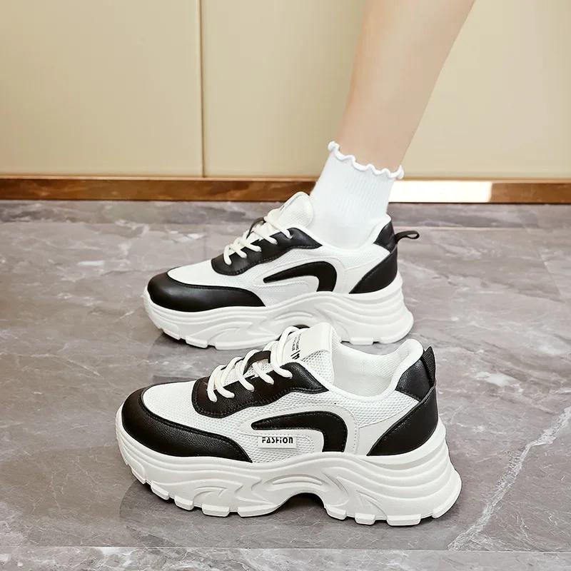 Sport Shoes for Women Sneakers  Trend Running Breathable Casual Thick Heightened Student Shoes