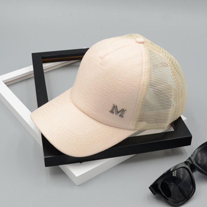 Women's M Letter Mesh Baseball Cap Breathable Trucker Hat Adjustable Summer Sun Hat