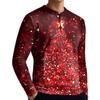 Men's Casual Button-Down Sweatshirt Fashion Printed Long Sleeve Shirt Pullover