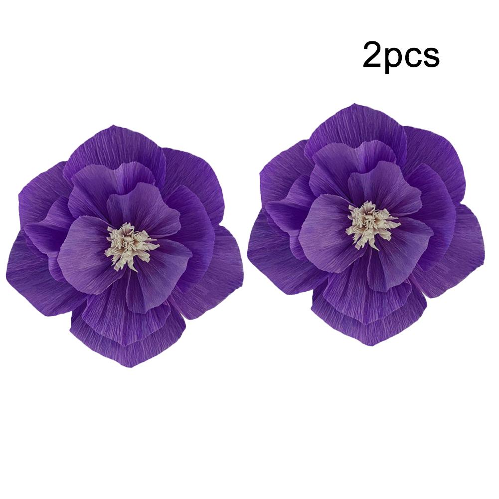 Flowers Paper Flowers Wedding 2Pcs/Set 30cm Birthday Bold Colors Bright Crepe Paper DIY Folded Storage for durable