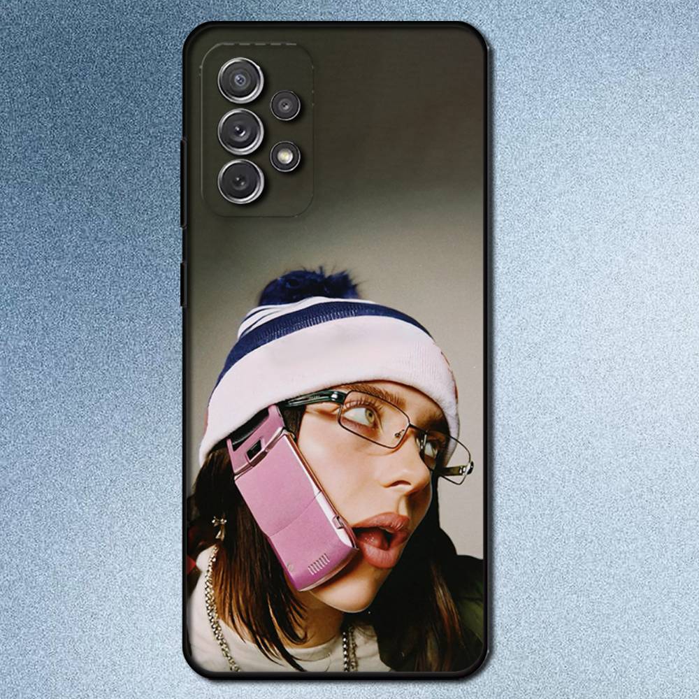 

B-Billie L-lovely E-EilishS Для Samsung S 25,24,23,22,30,21,10,9,Ultra,Plus,Lite,FE,4,5G Черный Мягкий Чехол Чехол для Телефона SamsungS24plus