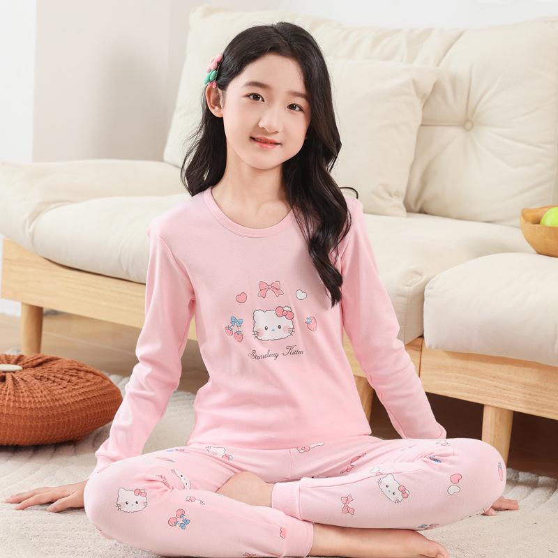 Children's Cotton Underwear & Pajama Set: Warm Wool Sweater, Bottoms for Boys & Girls, Autumn/Winter Comfort
