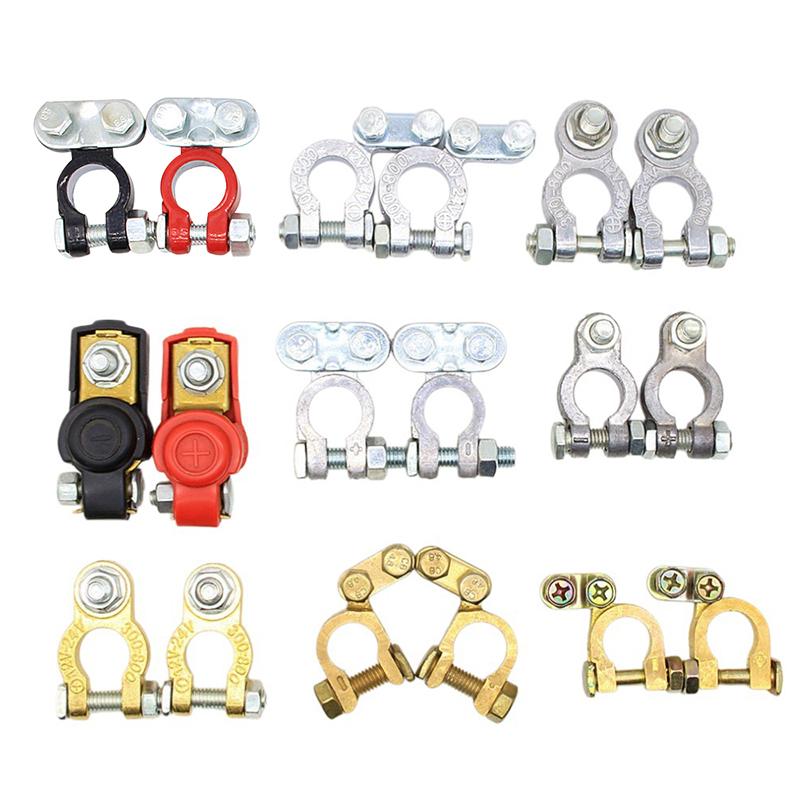 Car Battery Terminal 12V 24V Clamp Pile Head Connector Pole Post Heavy-Duty Clamp Clip Terminal Pile Head For Auto Boat Truck
