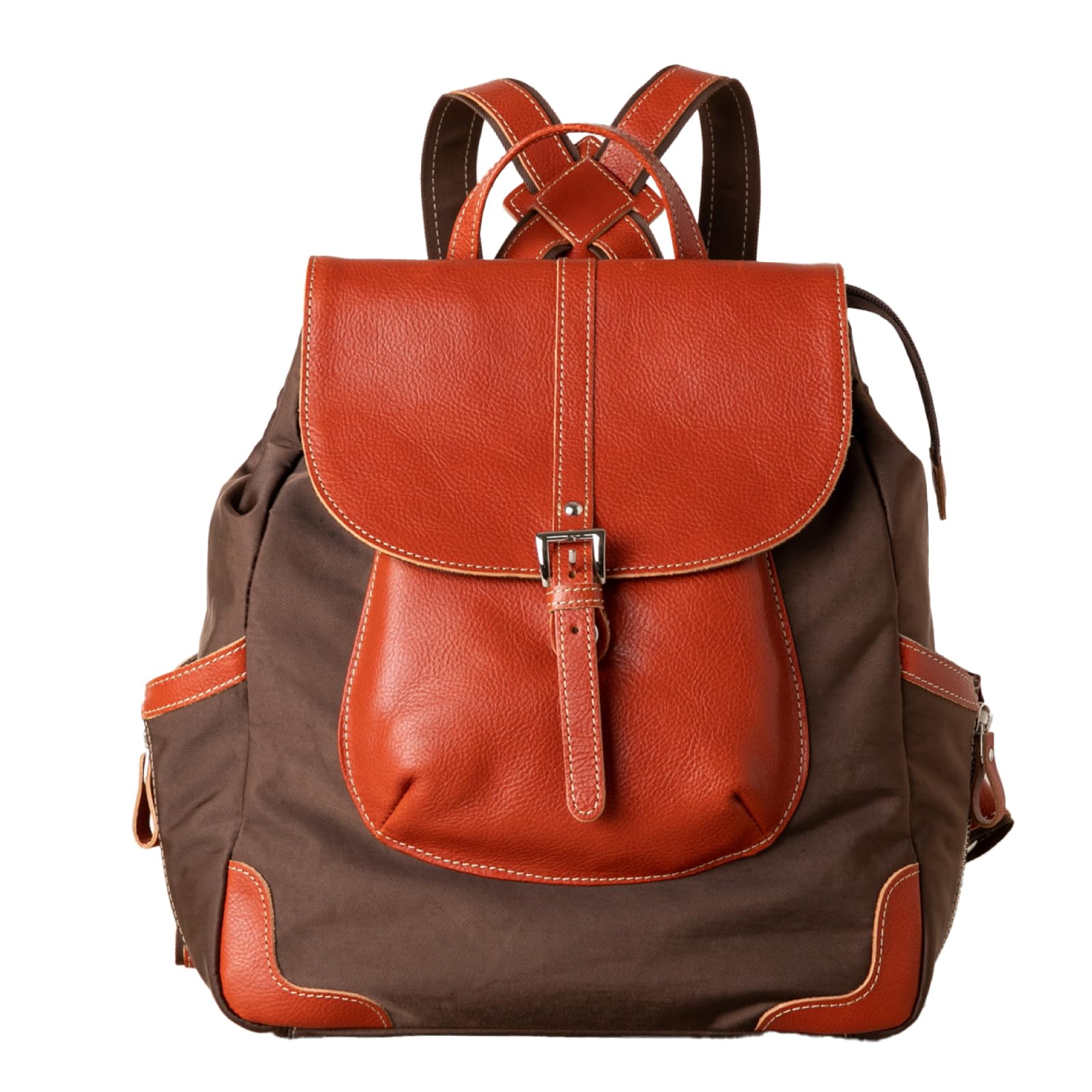 

[IMAI BAG с 1977 года] [GENOVA] Рюкзак из натуральной кожи и нейлона, Сделано в Японии, Женский, Кожа коровы, Imai Bag 2634 (CHO×ORN)