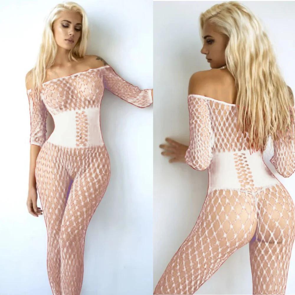 pornographic underwear Bodysuits Catsuit Womens Transparent Open Crotch Sex Clothes See Through Body Stockings Mesh Mesh Hot Ero