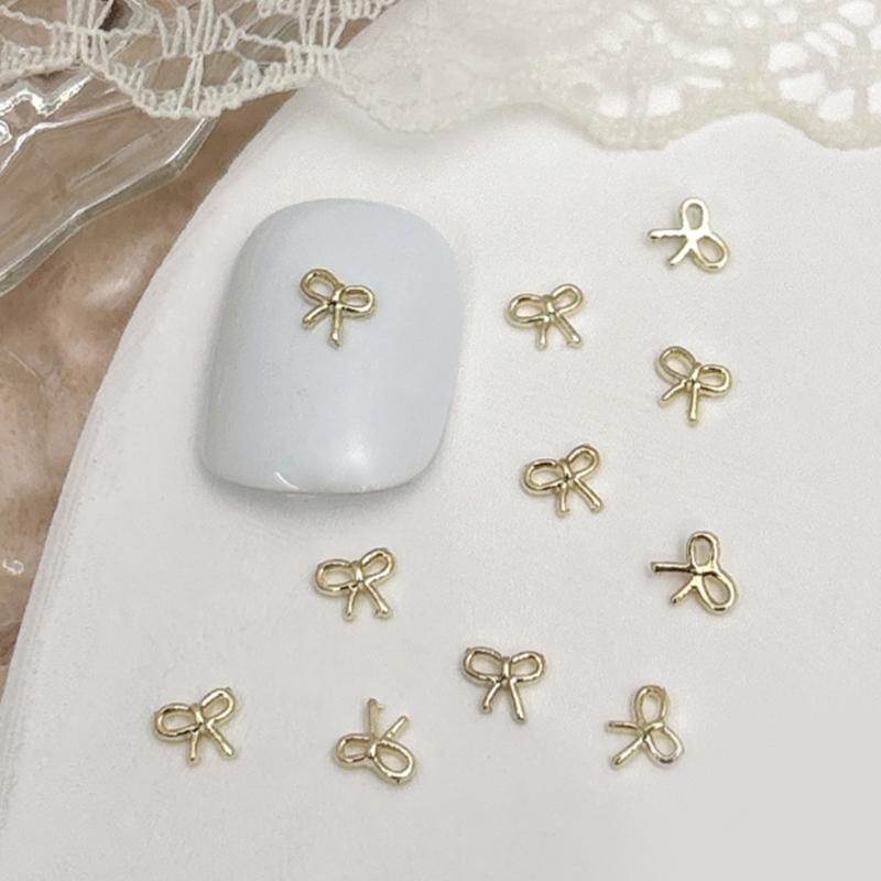 20pcs Metal Bowknot Nails Art Decoration 3D Nail Charms for Women Nails Art
