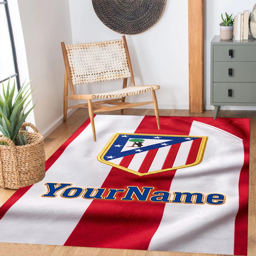 Atletico Madrid Customizable Name Floor Rug Office Rug Perfect for Outdoor Entryway Dormitory Decorate room Antislip Carpet Decorate Offices