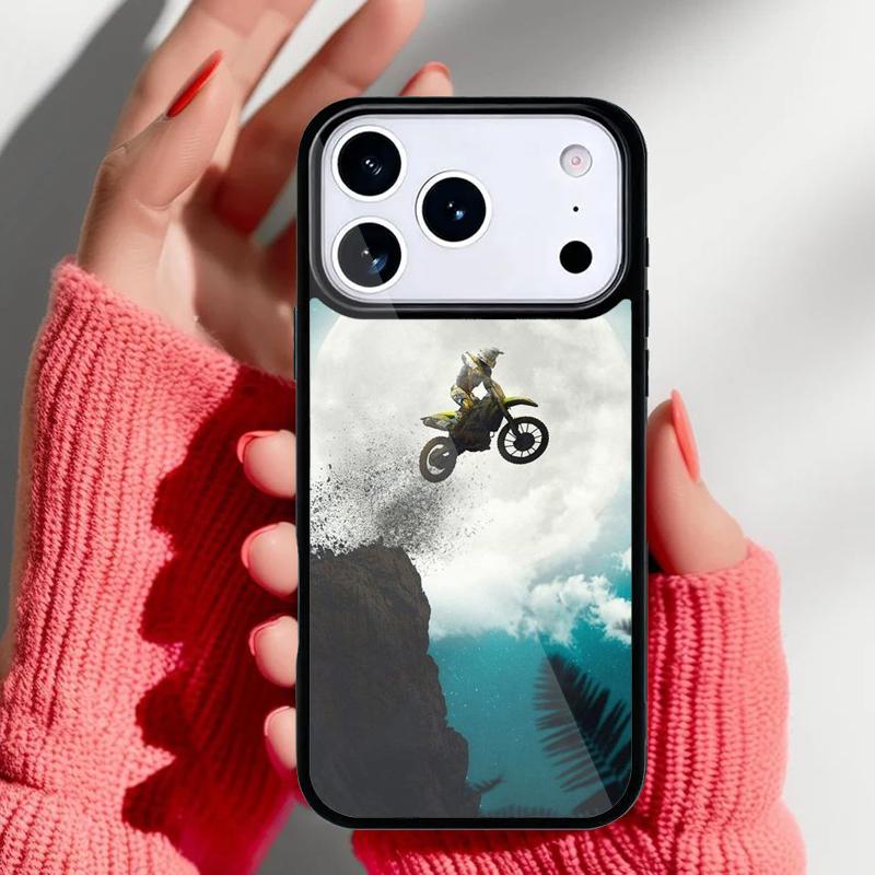 Moto Bike Motocross Phone Case for iPhone 17 Air 16e 15 14 13 Pro Max Back Cover for 12 11 Pro Coque