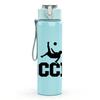 1PC Soccer Player Silhouette Text 750ml Color Plastic Sports Water Bottle Leakproof Flip Straw Lid Suitable for Sports Office Home Use