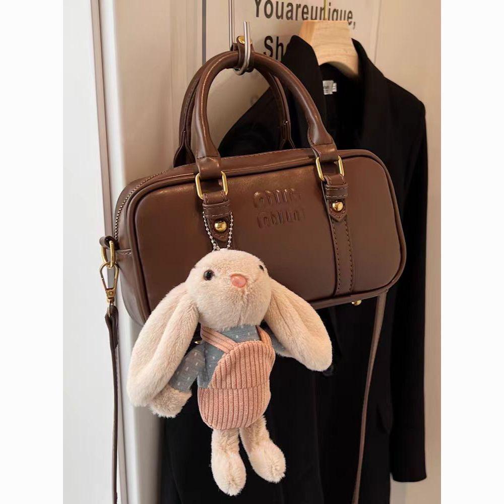 Adorable Long-Eared Rabbit Plush Overall Keychain Ornament