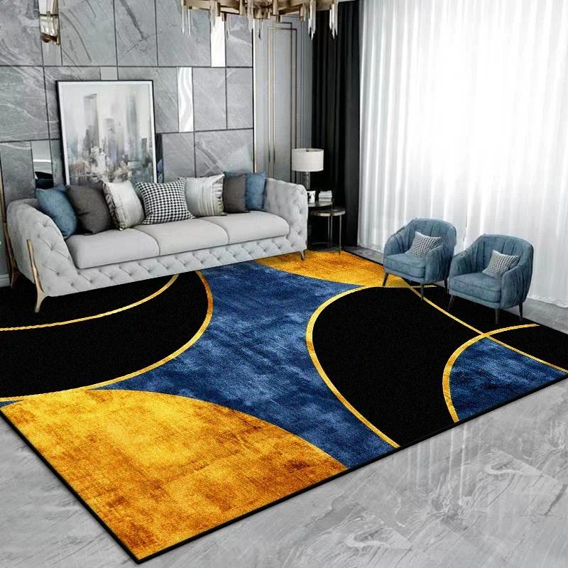 Modern Geometric Art Pattern Living Room Carpet Abstract Design Indoor Rug Stylish Floor Mat for Living Room Home Decor