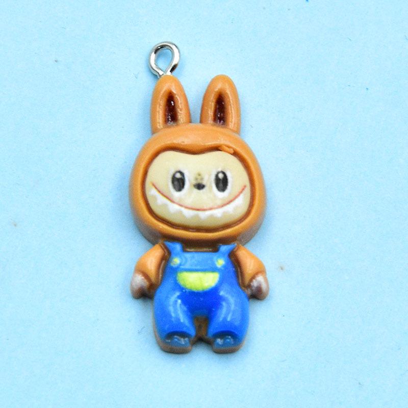 Colorful Cartoon Resin Rabbit Pendant for DIY Jewelry