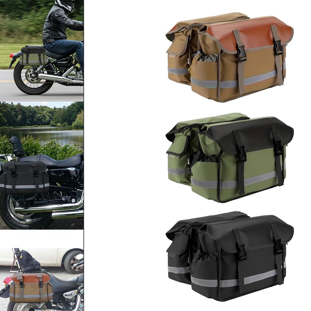 Canvas Motorcycle Bicycle Saddle Bag Panniers Motorbike Luggage Universal For Harley Honda Suzuki Kawasaki Bike MTB Tool Bags