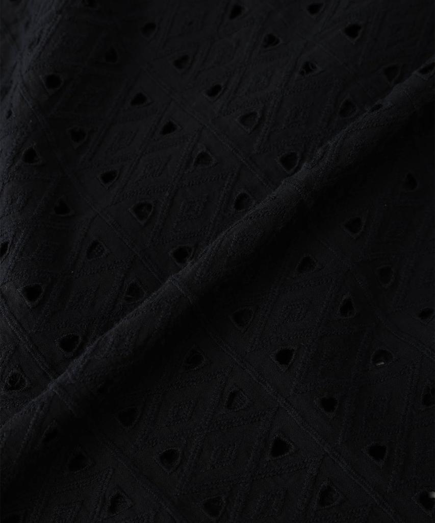 AC by Alpha Cubic Fully Embroidered Shirt Size 353773 Women's Blouse, 9, Black,