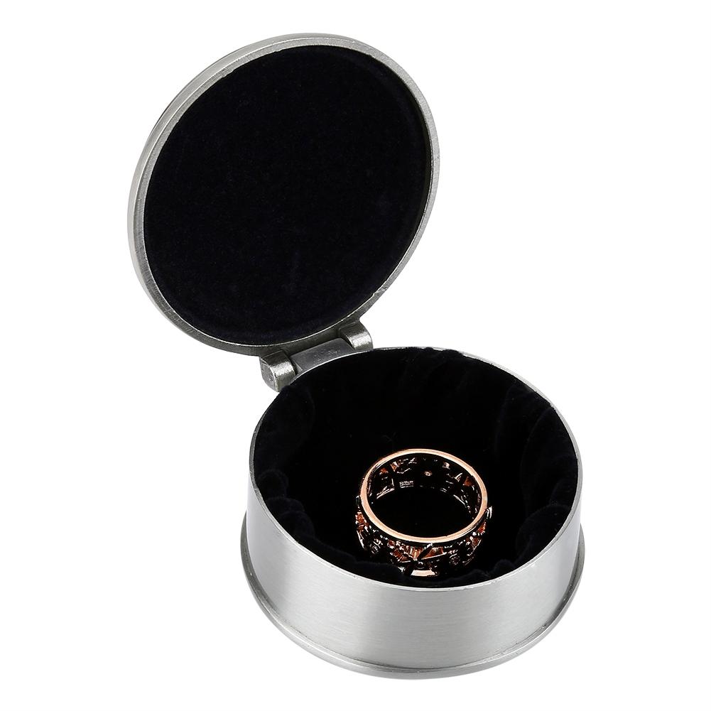 1 pcs Vintage Flower Carved Round Shaped Zinc alloy Jewelry Box For Ring Storage