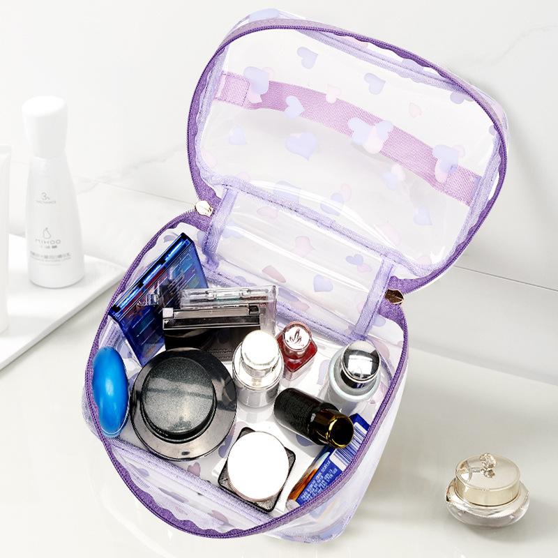 Modische PVC Tragbare Toiletten Tasche Reise Kosmetik Aufbewahrung Multifunktionale Tragbare Wasserdichte Kosmetiktasche