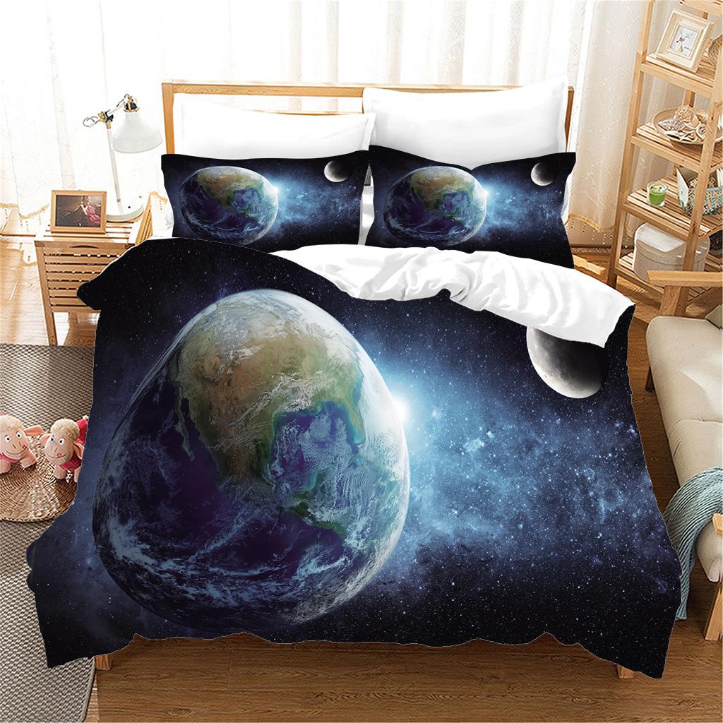 Cosmic Interstellar Wind Bed Three-Piece Set Four-Piece Digital Printing Quilt Cover Pillowcase
