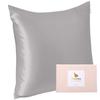 PiccoCasa Silk Pillowcase for Hair and 600 Thread On Each Silk Pillowcase with 80x80cm Skin, Count, 22" Side, "Momme" Zipper, Gray,