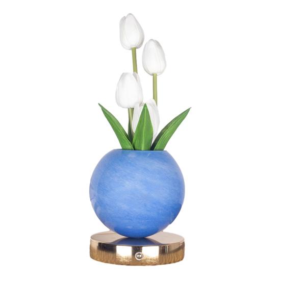 Tulip Planet Night Light Dimmable Touch Lamp with Aromatherapy Diffuser USB Rechargeable Artificial Flower