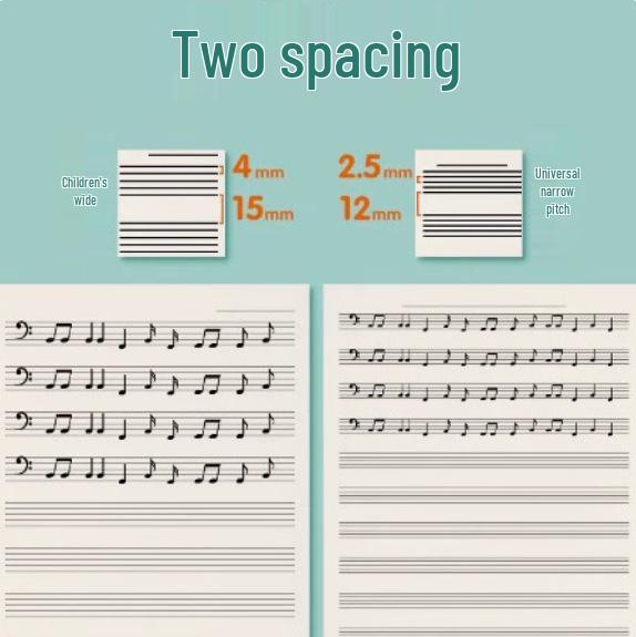 Beginner Music Score & Practice Book with Large Spacing and Music Theory Notes