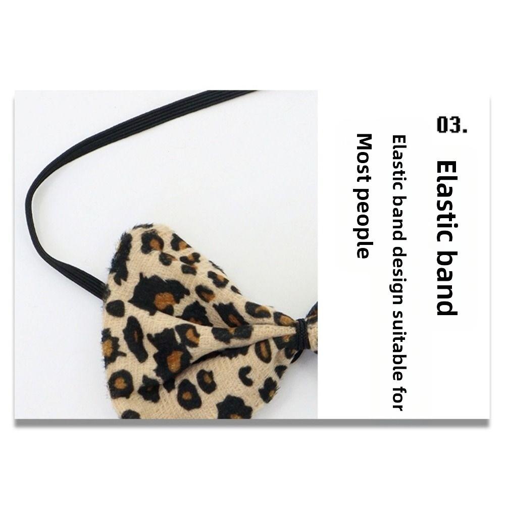 3 Stück/Set Leoparden-Katzenmädchen Kostüm Zubehör Sexy Mode Halbgesichtsmaske Halloween Dekoration Kreative Augenmaske Cosplay Requisiten