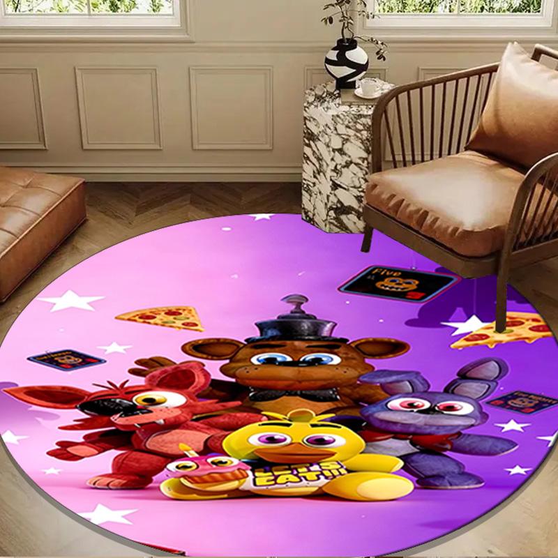 Five Nights Party Round Rug for Livingroom,Bedroom, Palyroom, Chair Rug, Area rug, Circle Carpet, Large Size Decor Fan Christmas gift