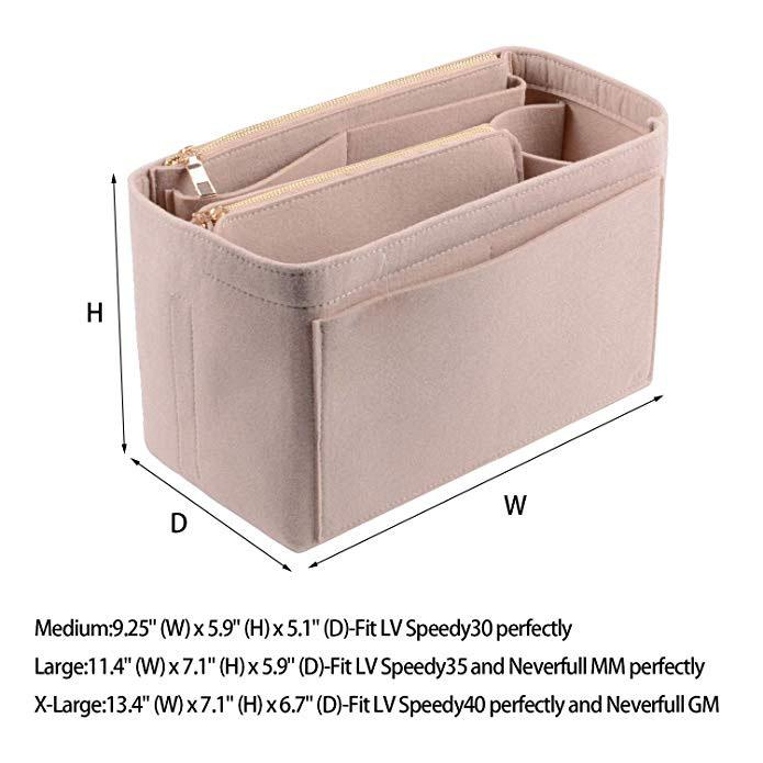 Damen Make-up Organizer/ Filz-Einsatztasche für Handtasche Reise Innentasche Tragbare Kosmetiktaschen Passend für Neverfull