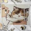 40x30cm Linen Cat Print Table Mat Cute Cat Cartoon Animal Pattern Placemats For Children Kids Kitchen Dining Place Mats Pads