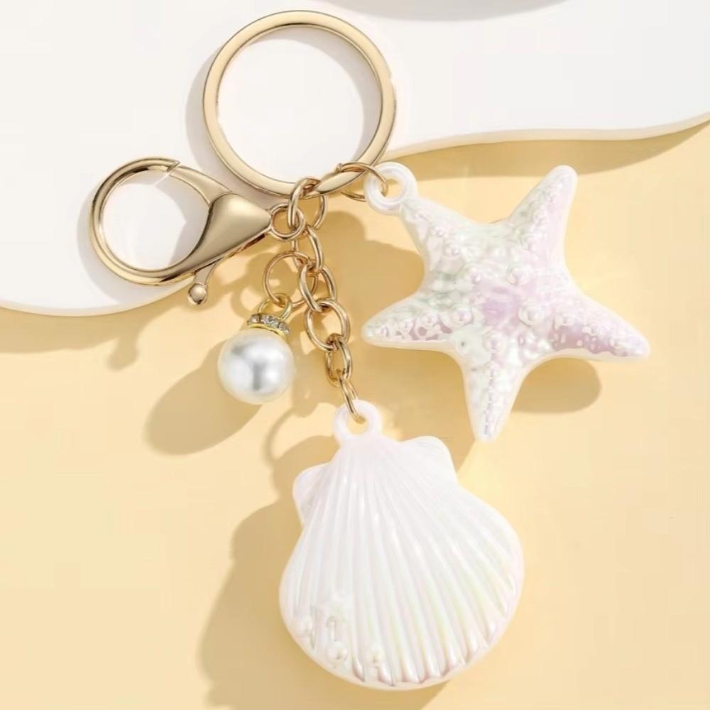Colorful Shell Key Ring Marine Creature Shell Pendant Shell Keychain  DIY Jewelry Gifts