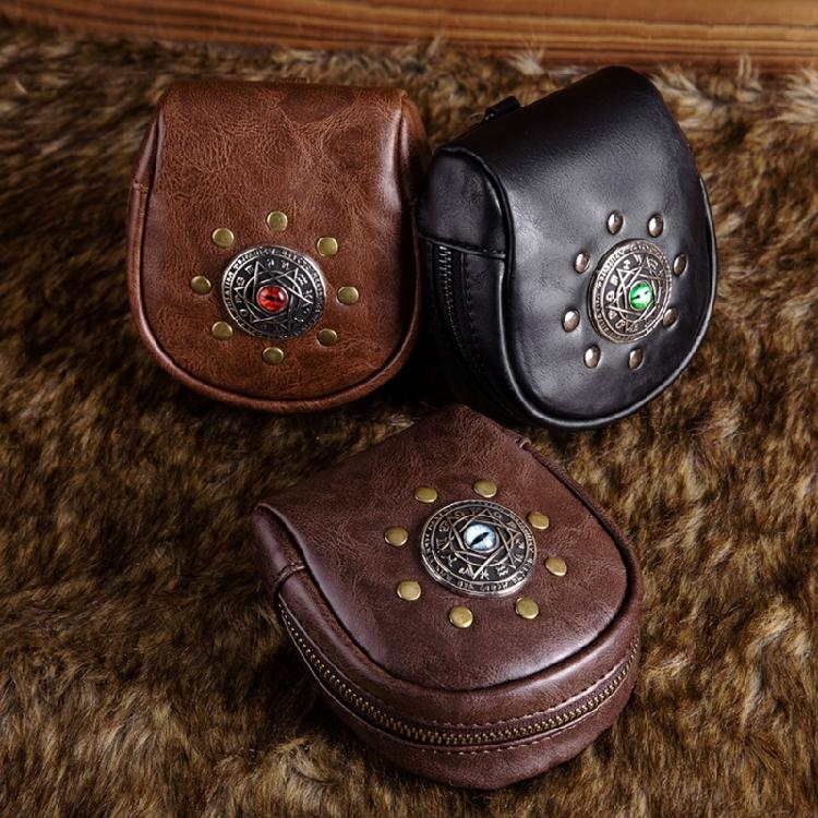 Portable Medieval Coin Bag PU Leather Belt Pouches Retro Waist Pack for Renaissance Halloween and Costume Parties