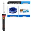 60W External Heating Soldering Iron Set with Rubber Handle, Pointed Tip & Indicator Light