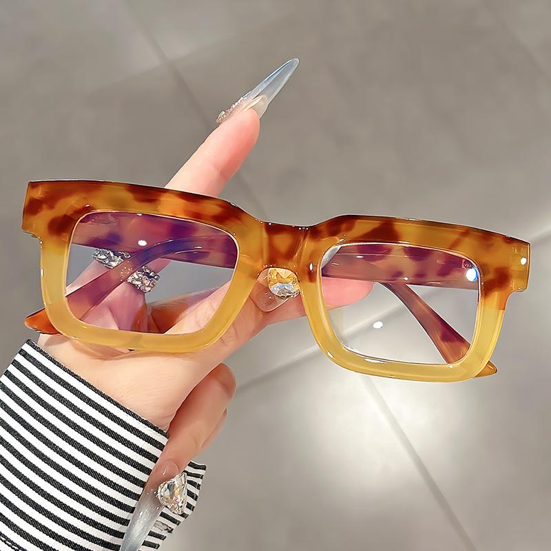 New Square Plain Glasses Simple Elegant Fashion Anti Blue Light Glasses for Women