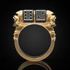 Zhenrong Rotating Skull Two-Tone Punk Ring