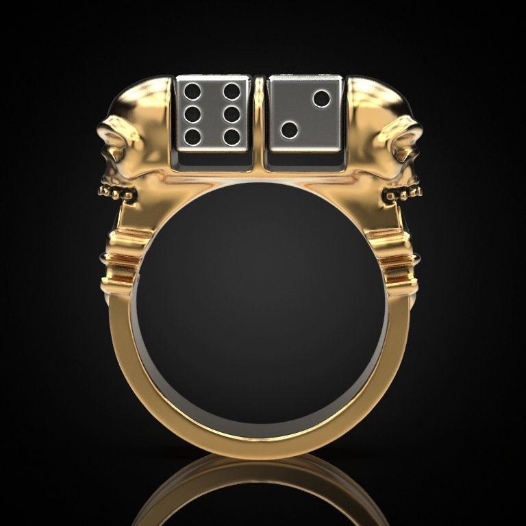 Zhenrong Rotating Skull Two-Tone Punk Ring