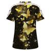 Women's Fashion Lace Hollow Print Round Neck Short Sleeve T-shirt Top