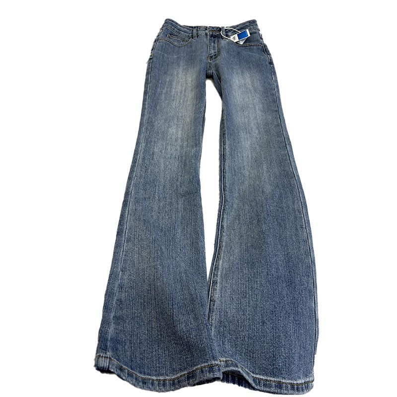 Micro Flare Jeans Women Low Waist Loose Casual Versatile Lazy Slack Sense of Drape Drag Ground Pants Trousers Jeans for Women Long Denim Pants