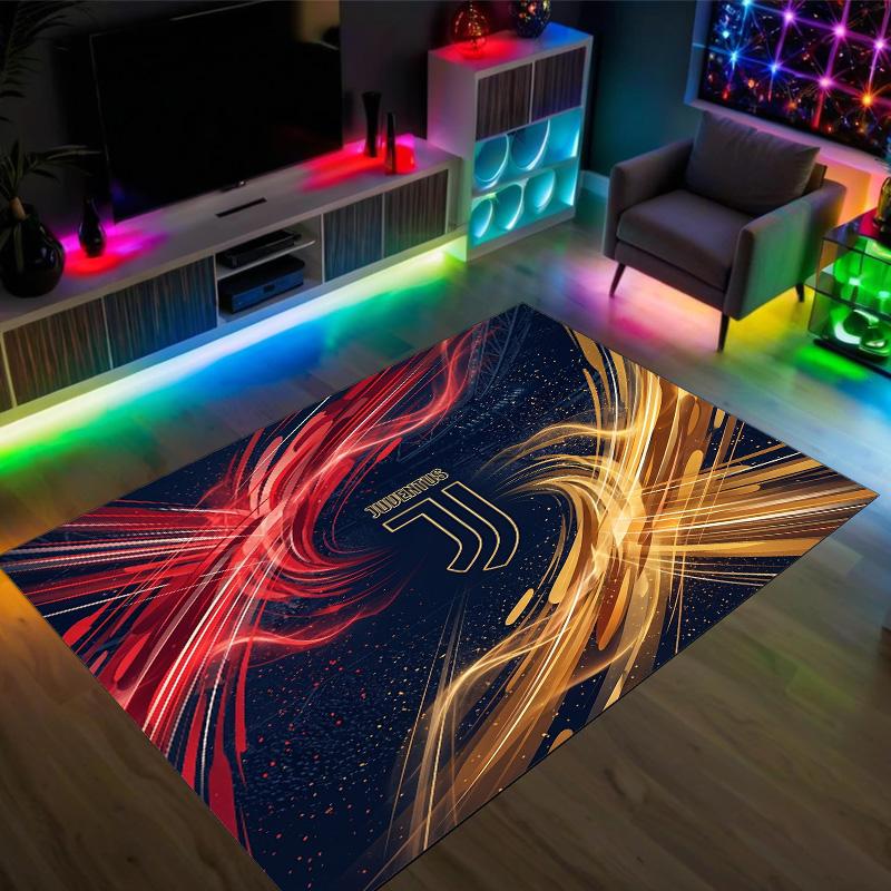 Juventus FC Design Crystal Velvet Carpet Cozy Non?Slip Printed Rug For Bedroom Living Room Entrance