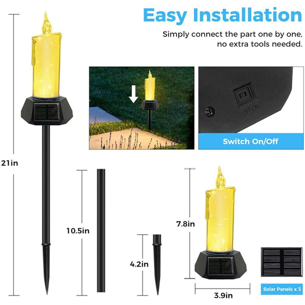 Solar Candle Light Outdoor Candle Ground Light Garden Decorative Light Camping Atmosphere Light