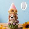 Dog Flower Embossed Silicone Candle Molds Heat Resistant for Resin Casting Making Candle Soap Festival Home Decoration