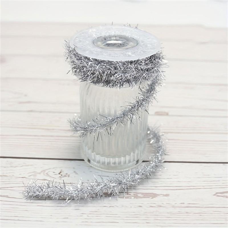 Wire Garlands Tinsel Ribbon Hangings Rattans Tree Ornament Wedding Party Colorful Ribbon for DIYs Craft Bows Gift Wrapping