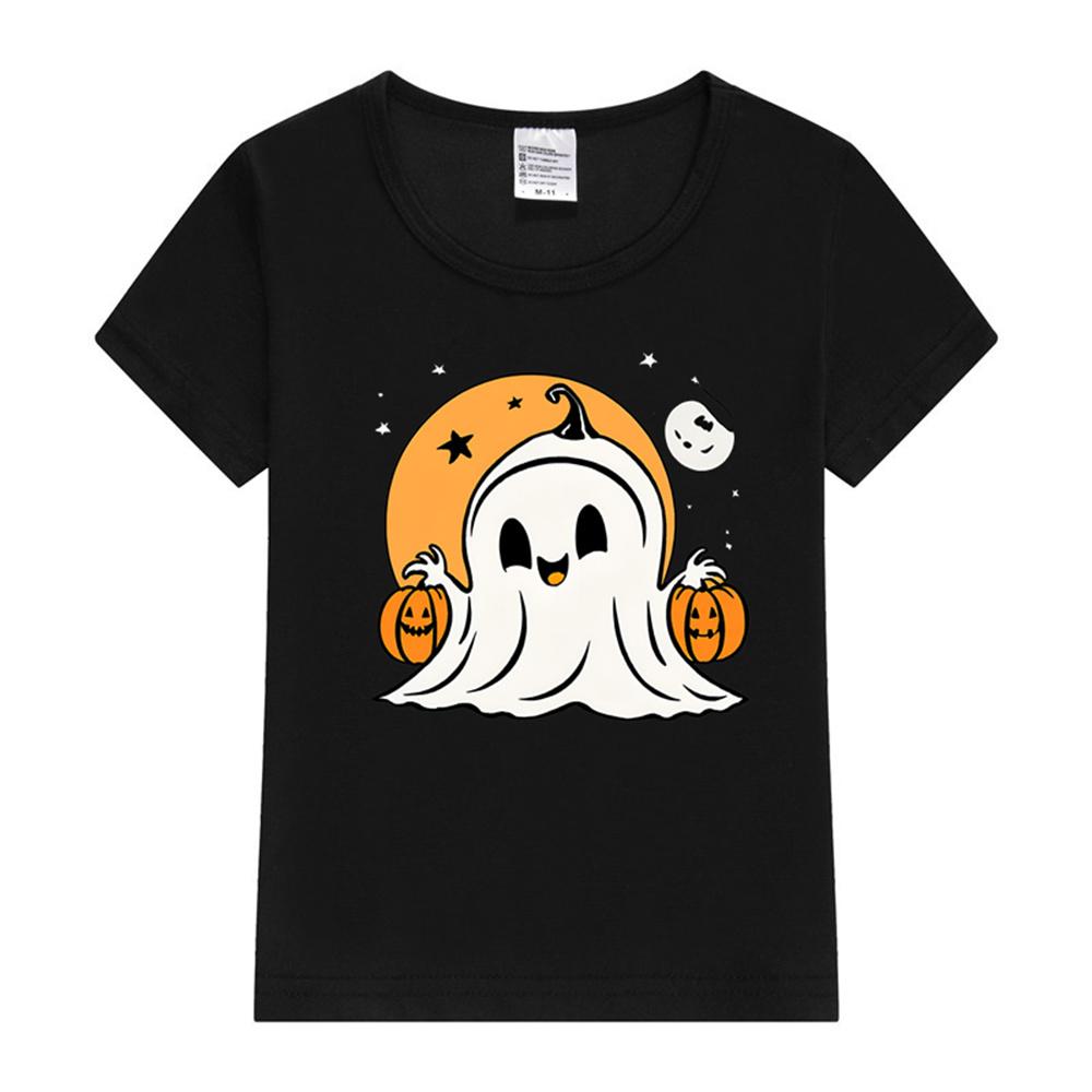 Cute ghost and pumpkins Kids TShirt Halloween Kids Clothing Fashion Clothing Short Sleeve Boy Girl Tshirt Top Kids Harajuku 100