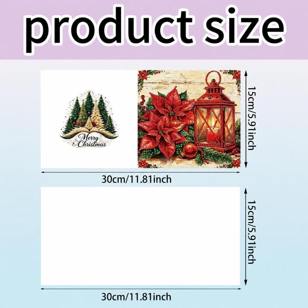 6Pcs/Set 2D Flat DIY Diamond Painting Greeting Card Kit Rhinestone Decorated Flower Pattern Diamond Painting Greeting Cards