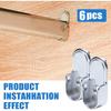 AEGYPIUS 6Pcs Oval Closet Rod End Supports 15mm x 30mm, Wardrobe Bracket Metal Rod Holders, Heavy-Duty Closet Pole Socket with Rear Facing 6.5mm P