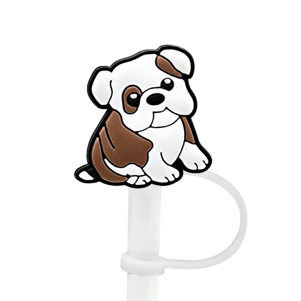 New Cartoon Dog Straw Cover 10MM Straw Cap Silicone Cute Stopper Party Decoration Anime Cup Acc V2M6