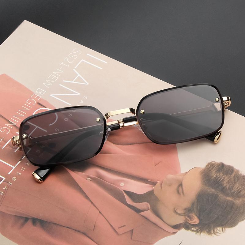 Vintage Photochromic Square Y2K Sunglasses Rectangle Retro Metal Frame Sun Glasses Fashion Women Luxury Eyewear Men UV400
