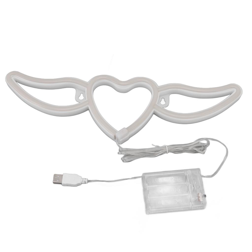 LED Neon Light Heart Shaped Wing Shape Neon Wall Light for Restaurants Bars Party Decorations