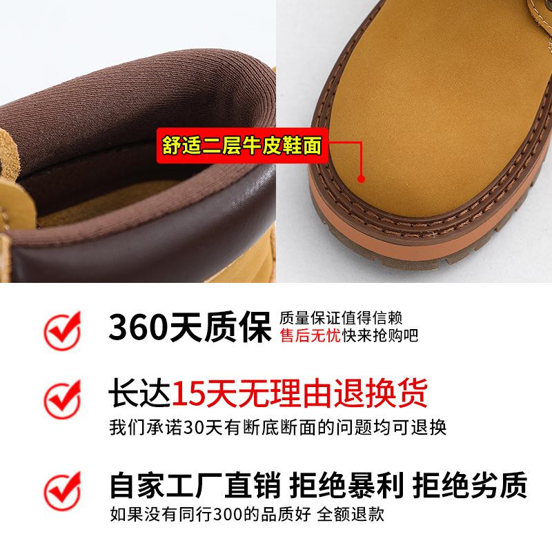 Leather rhubarb boots 2025 autumn and winter new Martin boots women's casual thin boots women's lace-up women's boots thick heel short boots
